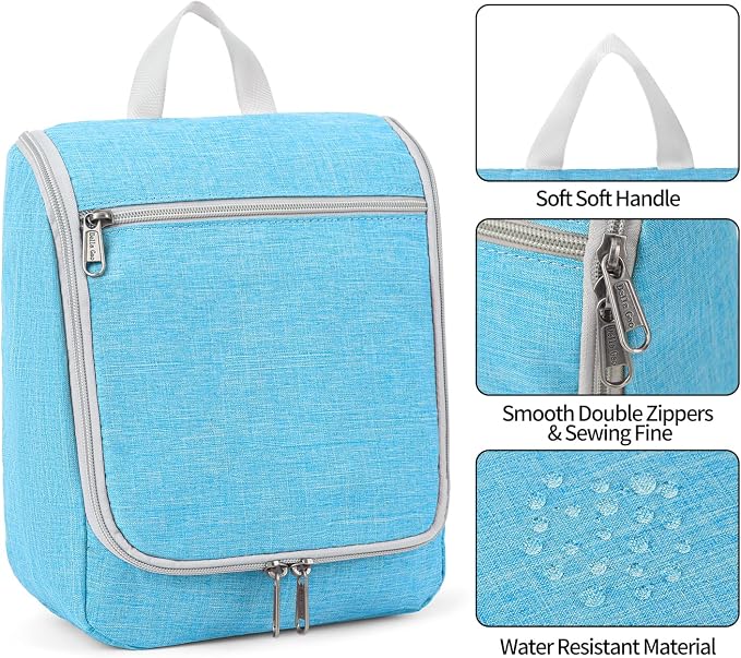 Della Gao Hanging Toiletry Bag for Men & Women, Portable Travel Cosmetic Makeup - Image 5