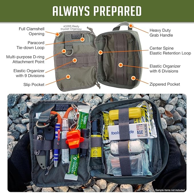 MAXPEDITION Beefy Pocket Organizer, MOLLE-Compatible, 1000D Nylon Tactical Pouch - Image 4