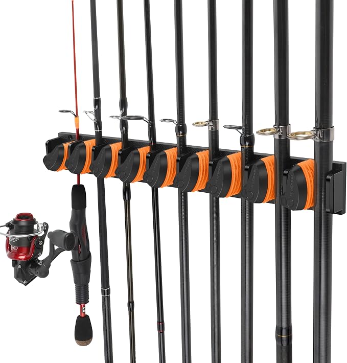 PLUSINNO V9 Vertical Fishing Rod Holders, Wall Mounted Fishing Pole Holders - Image 8