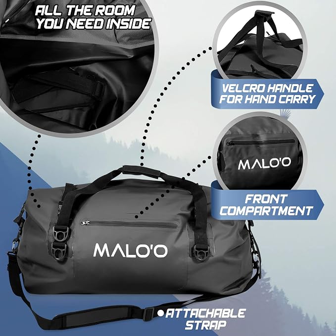 Malo'o Waterproof Dry Bag Duffel 40L/60L/100L, Roll Top Duffel Keeps Gear Dry - Image 5