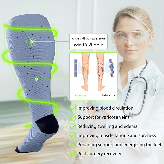 LEVSOX Wide Calf Compression Socks - Image 6