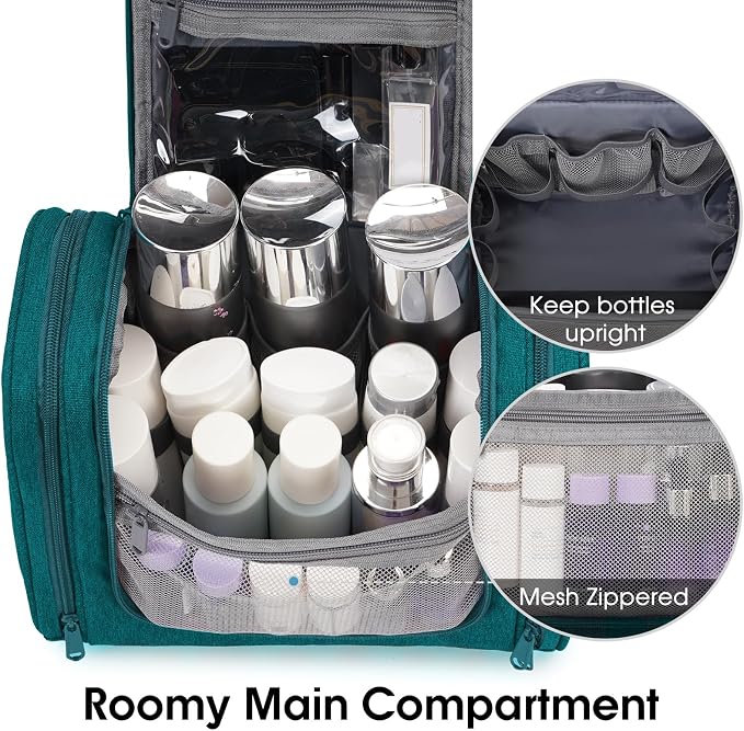 Narwey Hanging Toiletry Bag for Women Travel Makeup Bag Organizer Toiletries - Image 5