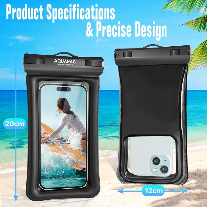 NEPHI IPX8 Floating Waterproof Phone Pouch 2 Pack-Up to 8.0"，Floating Phone Case - Image 7