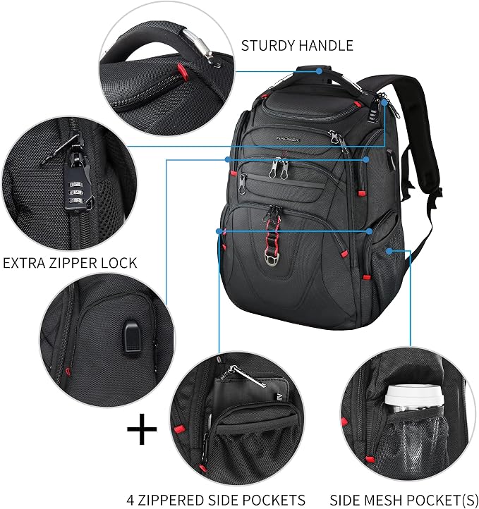 KROSER TSA Friendly Travel Laptop Backpack 17.3 inch XL Computer Backpack - Image 5