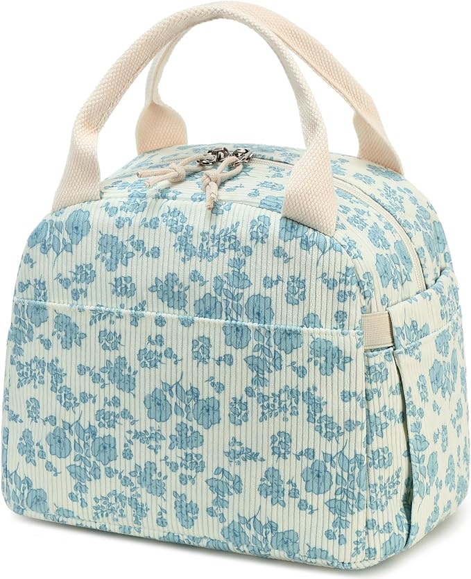 Bluboon Lunch Bag for Women Men Cute Corduroy Lunch Tote Bags Reusable by BLUBOON