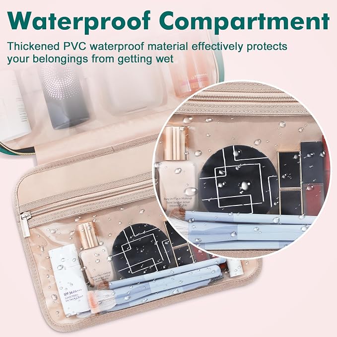 Wedama Toiletry Bag for Women, Large Cosmetic Travel Bag, Hanging Toiletry Bag - Image 3