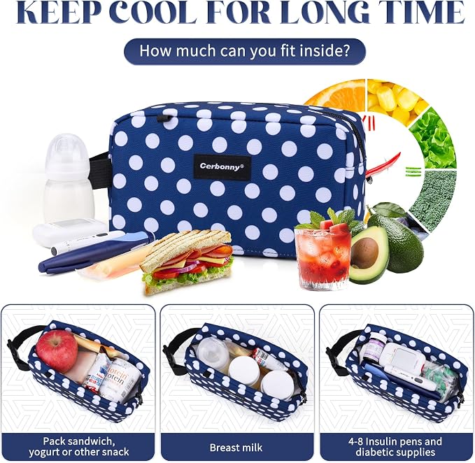 Cerbonny Small Cooler Bag Freezable Lunch Bag - Image 4