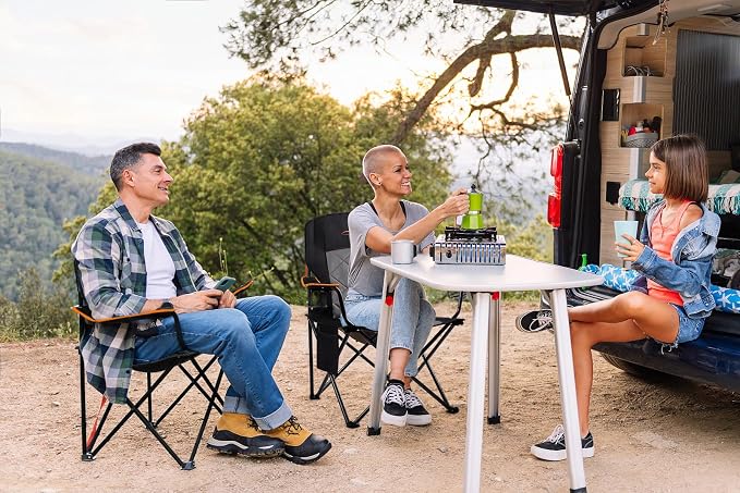 FAIR WIND 2 Pack Oversized Fully Padded Camping Chair Heavy Duty Quad Fold Arm - Image 2