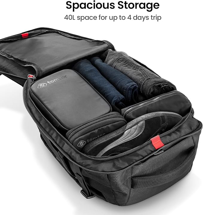 tomtoc Travel Backpack 40L, TSA Friendly Flight Approved Carry-on Luggage Hand - Image 2