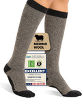 Merino Wool Compression Socks for Women Men, 15-20 mmHg Knee High Socks for by Unknown
