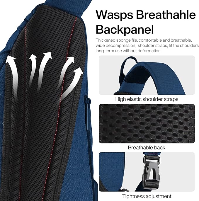 mixi Sling Bag Men Backpack Unisex One Shoulder Bag Hiking Travel Backpack - Image 5