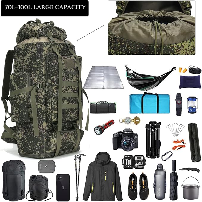 Hiking Backpack for Men 70L/100L Camping Backpack Military Rucksack Molle 3 - Image 4