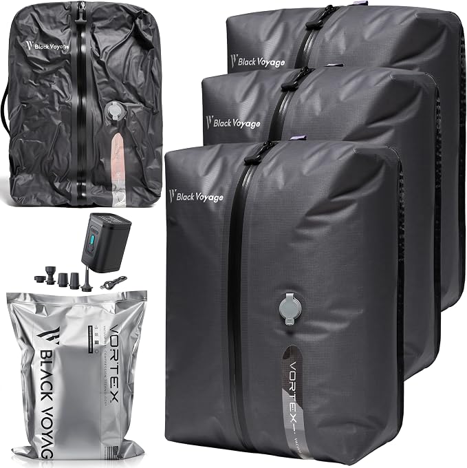 Black Voyage Reusable Vacuum Compression Travel Bag by BlackVoyage