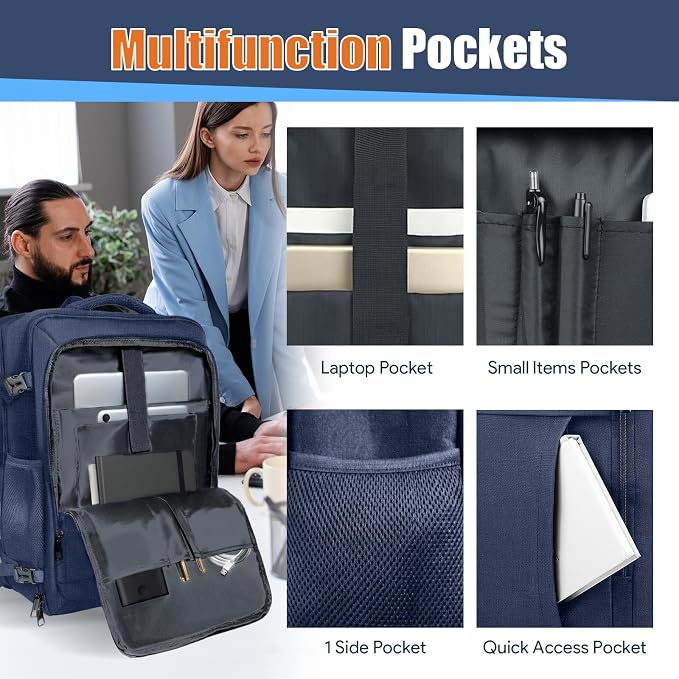 55L Travel Backpack, Extra Large Laptop Backpack, Carry On Backpack, Expandable - Image 4