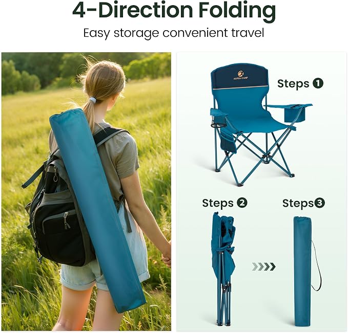 HIGH POINT SPORTS 2 Pack Portable Camping Chair - Image 8