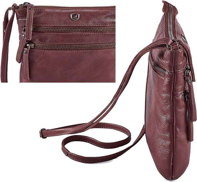 Crossbody Sling Bag for Women Small Real Leather Purse Vintage Travel Crossover - Image 4