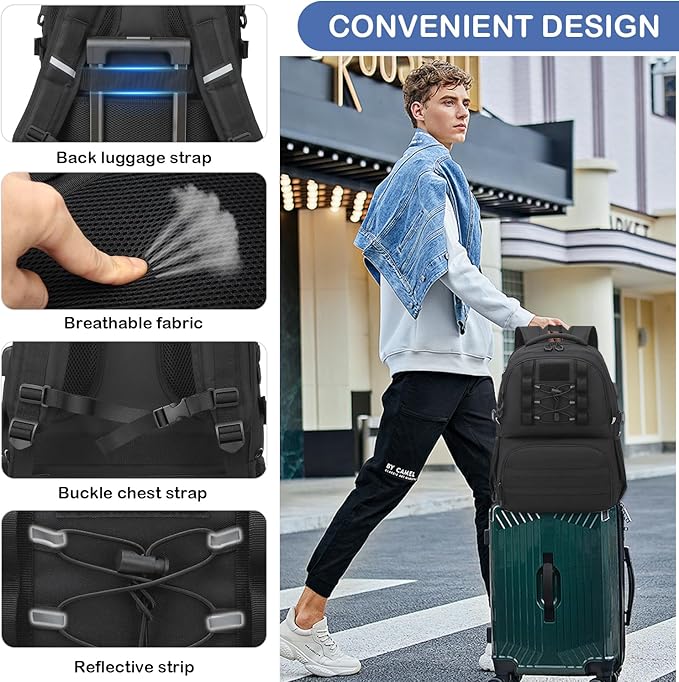 Laptop Lunch Backpack for Men - 40L Large Capacity Work Backpack - Image 5