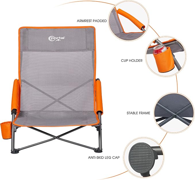 PORTAL Beach Chairs for Adults Camping Low Lightweight Portable Chair - Image 9