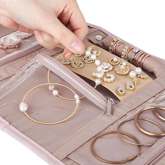BELALIFE Travel Jewelry Case Organizer, Foldable Storage Roll - Image 4