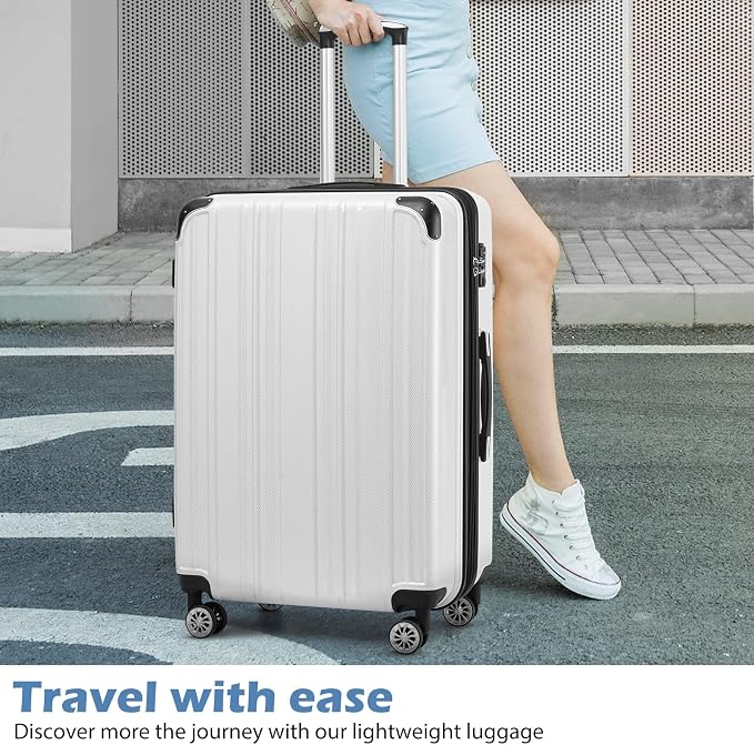 Coolife Luggage Expandable 5 Piece Sets PC+ABS Spinner Suitcase 20 inch 24 inch - Image 6