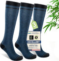 Mens Compression Socks for Men Women, 15-20 mmHg Bamboo Viscose Knee High Soft by Unknown