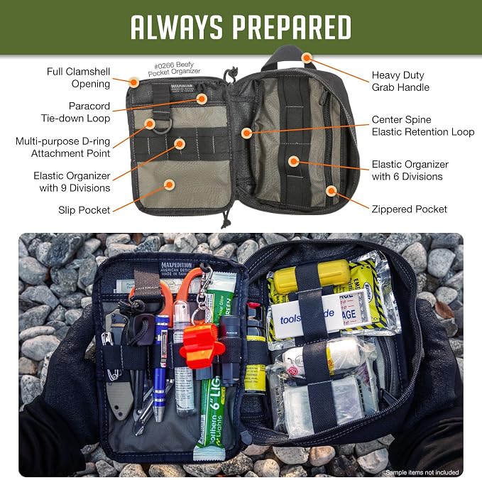 MAXPEDITION Beefy Pocket Organizer, MOLLE-Compatible, 1000D Nylon Tactical Pouch - Image 4