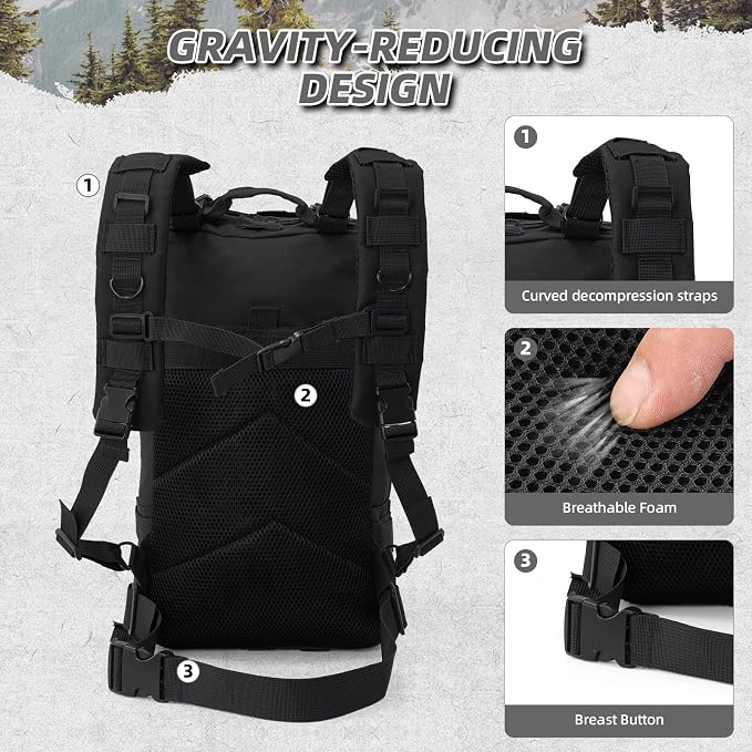 Small Military Tactical Backpack, 30L Tactical Assault Bag - Image 8