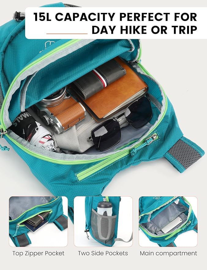 SKYSPER 15L Lightweight Small Hiking Backpack - Image 2