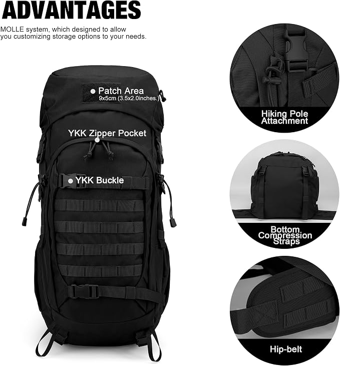 Mardingtop 50L Hiking Backpack, Backpacking Backpack - Image 4