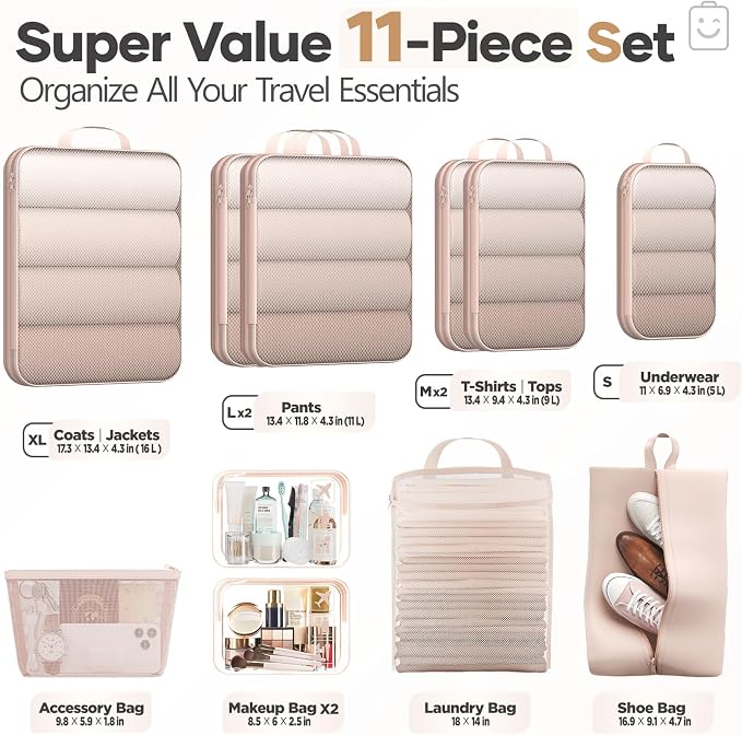 Veken 11 Set Compression Packing Cubes - Image 2