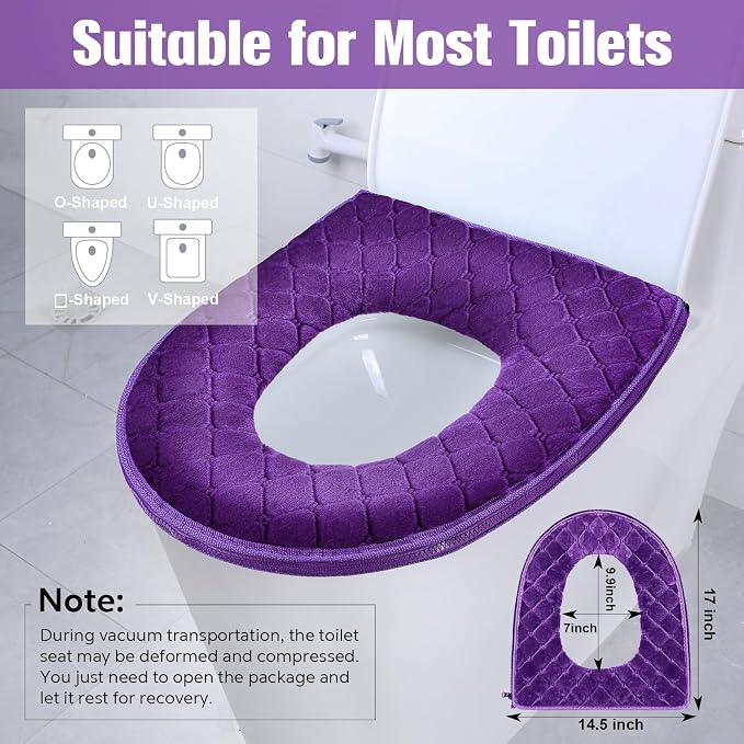Riakrum 4 Pcs Toilet Seat Covers Pads - Image 2