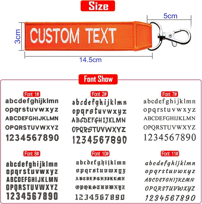 Custom Luggage Tags, Custom Personalized Luggage tag Name, Embroidery Key Ring - Image 2