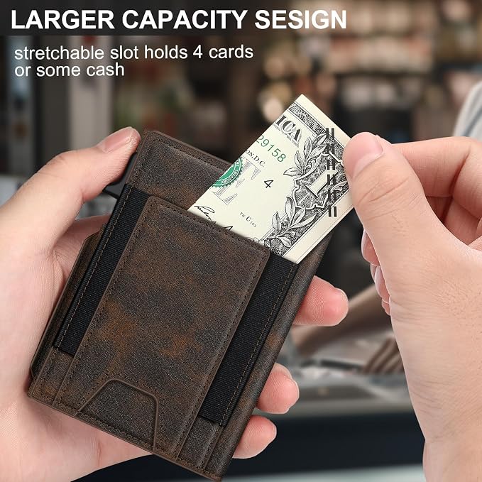 Wallet for Men Wallet with Slim Pop Up Card Holder 9-13 Cards, Bifold - Image 4