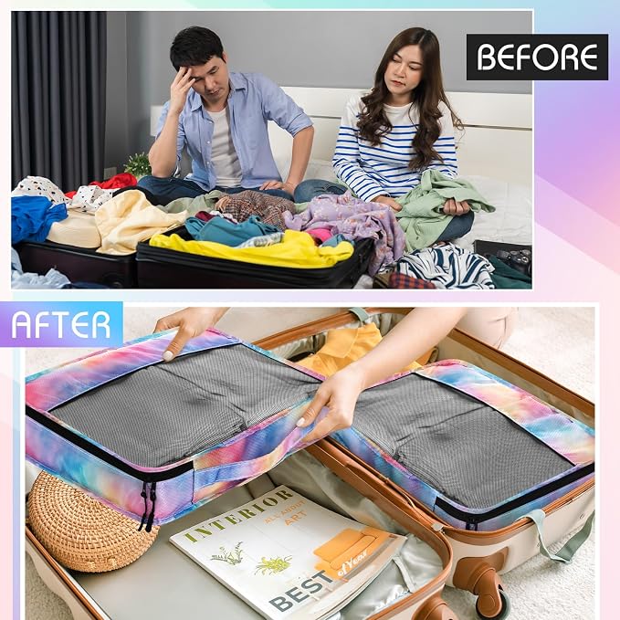 5 Pcs Packing Cubes for Suitcase Large Travel Cubes Carry on Luggage Organizer - Image 5