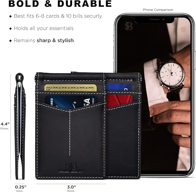 SERMAN BRANDS RFID Blocking Wallet Slim Bifold - Image 3