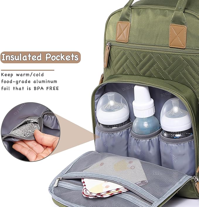 iniuniu Diaper Bag Backpack, 4 in 1 kit Large Unisex Baby Bags - Image 2