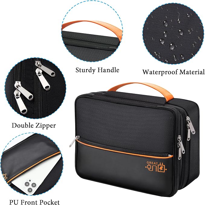 Electronic Organizer Travel Case, Travel Cord Organizer Case Portable - Image 3