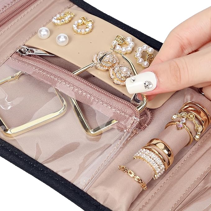 BELALIFE Travel Jewelry Case Organizer, Small Foldable Storage Roll - Image 4