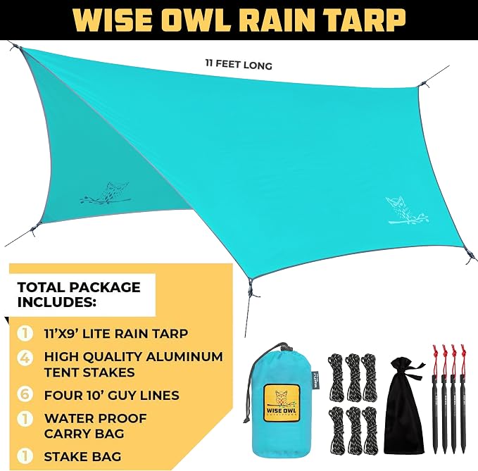 Wise Owl Outfitters Hammock Rain Fly – Waterproof Camping Tarp Cover - Image 2