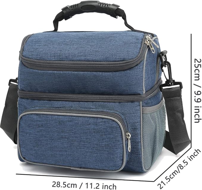 FlowFly Double Layer Cooler Insulated Lunch Bag Adult Lunch Box Large Tote Bag - Image 4