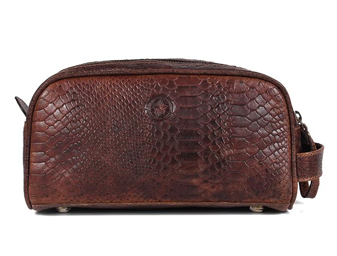 10" Premium Leather Toiletry Travel Pouch - Image 9
