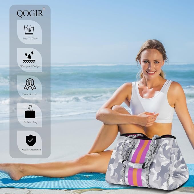 QOGiR Neoprene Multipurpose Beach Bag Tote - Image 6