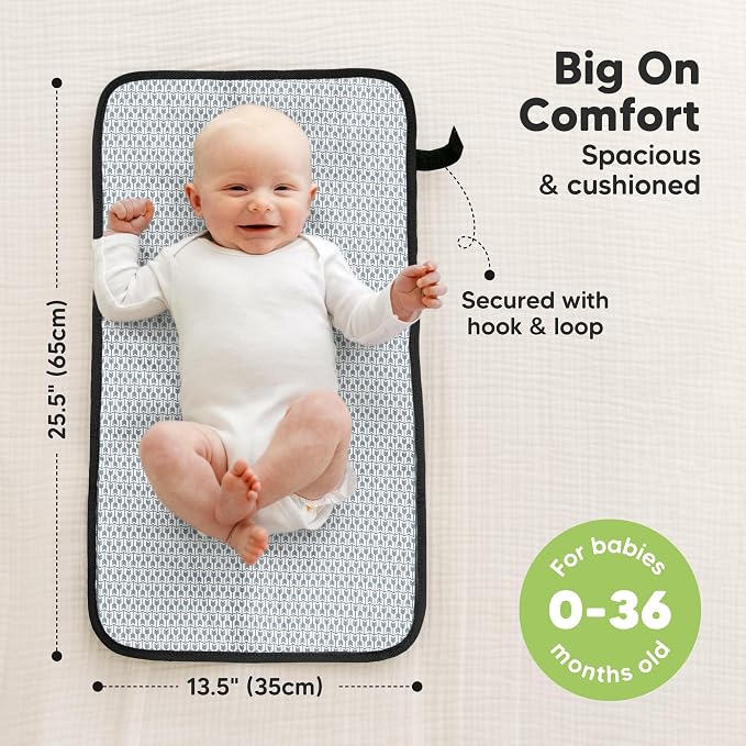 KeaBabies Portable Diaper Changing Pad, Easy Wipe Clean - Image 3