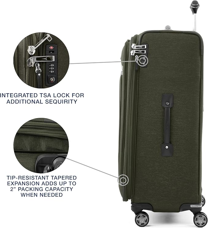 Travelpro Platinum Elite Softside Expandable Checked Luggage, 8 Wheel Spinner - Image 4