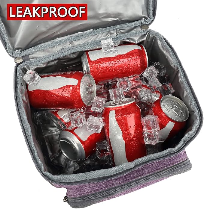 FlowFly Double Layer Cooler Insulated Lunch Bag Adult Lunch Box Large Tote Bag - Image 4