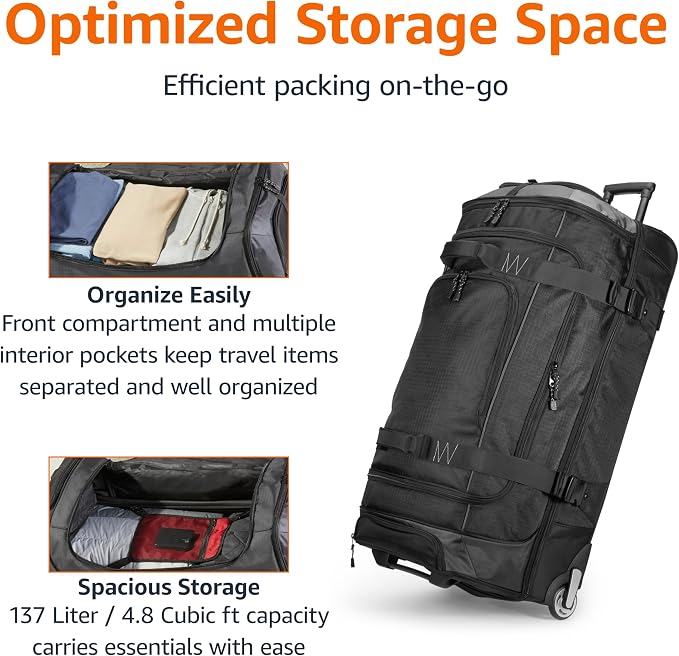 Amazon Basics 35-inch Large Rolling Duffle Bag - Image 3