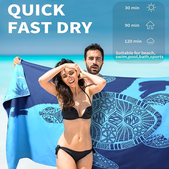 6 Pack Lightweight Thin Beach Towel Oversized 71"x32" Big Extra Large - Image 3