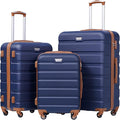 Coolife Luggage 3 Piece Set Suitcase Spinner Hardshell Lightweight TSA Lock by COOLIFE