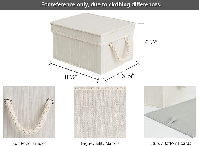 StorageWorks Storage Bins with Lids, Decorative Storage Boxes with Lid and Soft - Image 2