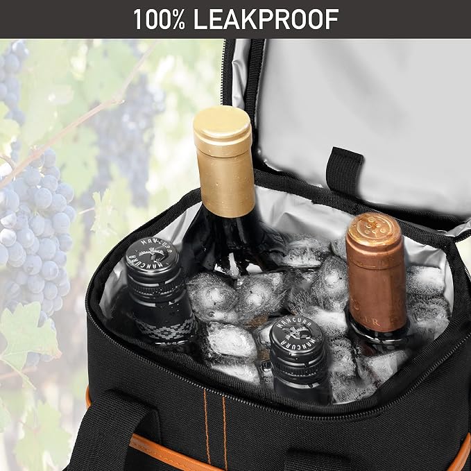 Opux 4 Bottle Insulated Wine Cooler Bag - Image 5